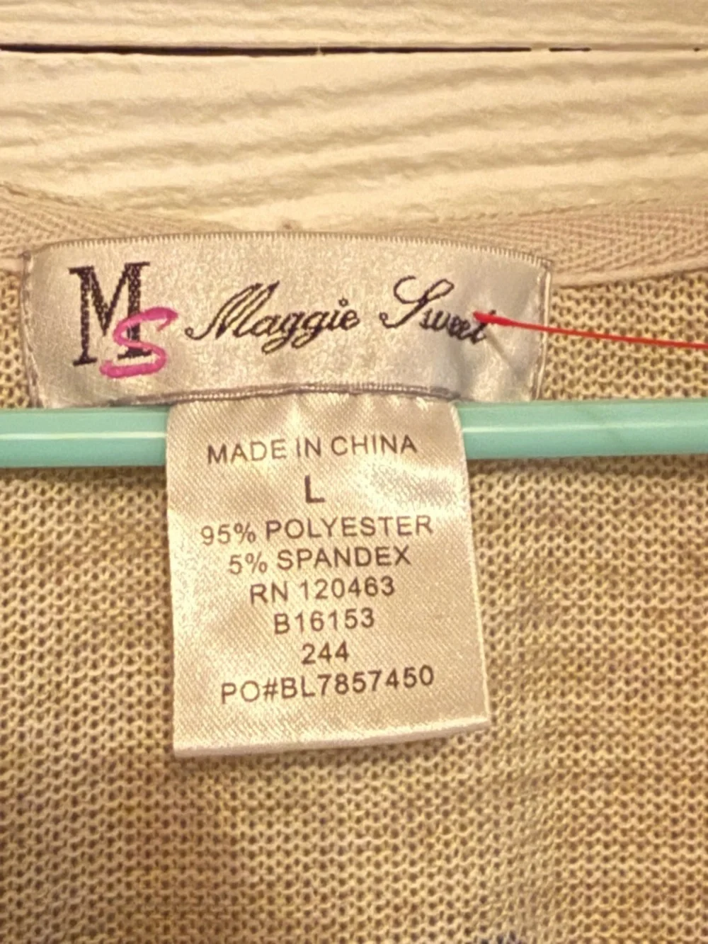 Aztec Print Open Front Cardigan Hooded Women Top - Beige and Blue Relaxed - Picture 3 of 4